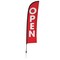 Showdown Displays 13 Ft  Premium Blade Sail Sign Kit (Double-Sided With Ground Spike Base) - Open Red 908120-002 - alternate 1