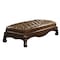 Homeroots 65in Brown Tufted Faux Leather Upholstered Bench 374227 - alternate 1