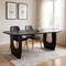 Homeroots 87" Black Solid Wood Double Pedestal Base Dining Table 557696 - alternate 6