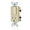 Leviton CombinationSwitch/Outlet, 15A, 1/2hp, Ivory 5625-I - alternate 2