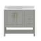 Flash Furniture Vega 42in. Vanity w/Sink, Cabinet w/Gold Hardware, Open Shelf & 3 Drawers, Marble Counter, Gry/Wht FS-VEGA42-GY-HDGLD-GG - alternate 8