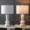 Jonathan Y Ziggy 27" Contemporary Glam Ceramic/Iron LED Table Lamp, White/Gold Painting JYL6607A - alternate 10