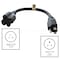 Ac Works Plug Adapter, SJTW, 5-15/20R, 5-15P, 5-20P, 5-15P, 1 ft., Black S515520-012 - alternate 3