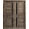Sartodoors Sliding French Dbl Pocket Doors 36 x 96in, Cognac Oak W/ Black Glass, Kit Trims Rail Hardware VEREGIO7588DP-AKA-3696 - alternate 1
