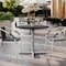 Flash Furniture Commercial All-Weather 36" Round Black Faux Marble HPL Tabletop-Silver X Base ST-RD36-BKMAR-T3030S-GG - alternate 7