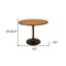 Homeroots 40" Brown And Black Rounded Solid Wood And Iron Pedestal Base Dining Table 517770 - alternate 2