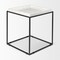 Homeroots 20" White and Black Marble and Metal Square Frame End Table 604462 - alternate 5