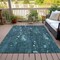 Homeroots 9' X 12' Teal Blue And Ivory Abstract Washable Indoor Outdoor Area Rug 631189 - alternate 4