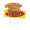 Signmission Chicken Burger Die Cut Yard & Stake outdoor plastic coroplast window, C-DC-1824-DS-Chicken Burger19 C-DC-1824-DS-Chicken Burger19 - alternate 1