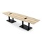 Skutchi Designs Hexagon Conference Table With Power Unit, 48 in W, 144 in L, Brown HAR-HEX.IR-48X144-DOU.BK-K525-EBLK - alternate 1