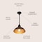 Jonathan Y Jasper 12.25" 1-Light Farmhouse Industrial Indoor/Outdoor Iron LED Pendant, Wood Finish/Copper JYL7611G - alternate 9