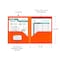 C-Line Products 8-1/2" x 11" Orange Two-Pocket Heavyweight Poly Portfolio Folder, 25EA/BX, 6BX/CT 33952-BX - alternate 5