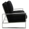 Leisuremod Jefferson Contemporary Velvet Loveseat with Silver Frame, Black JAS53BL - alternate 4