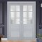 Sartodoors Slab Barn Door Panel Frosted Glass Grey 32x96 Solid Core Modern Interior VEREGIO7339S-GRE-3296 - alternate 5