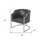 Homeroots Charcoal and Silver Upholstered Leather Curved Back Dining Arm Chair 534390 - alternate 4