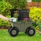 Pure Garden Rolling Garden Cart w/ Seat Plastic Storage w/ Bench & Interior Tool Tray Gardening Stool 50-LG1502 - alternate 7