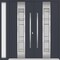 Vdomdoors Metal Double Doors Deux 0757 Gray Graphite Frosted Glass 1 Sidelight Entry Modern Painted 86x96 (W7 DEUX0757DEXD-GRE-W72+14xH96-LH-I - alternate 1