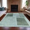 Homeroots 8' X 10' Teal Blue And Gray Geometric Washable Indoor Outdoor Area Rug 631942 - alternate 8
