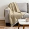 Homeroots 50" X 60" Natural Cotton Woven Geometric Throw Blanket with Fringe 518813 - alternate 4
