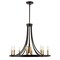Jonathan Y Dante 26.75" 9-Light Transitional Modern Iron Adjustable Wagon Wheel LED Chandelier w/Downlight, Blac JYL7506A - alternate 12