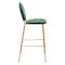 Homeroots Set of Two 30" Green and Gold Velvet and Steel Bar Height Bar Chairs, 2PK 555726 - alternate 3