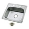 Kingston Brass 25-Inch Stainless Steel Self-Rimming Single Bowl Drop-In Kitchen Sink, 3-Hole with Strainer KGKTS25208 - alternate 1