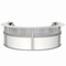 Linea Italia Curved Reception Desk 4 Units, Clear Panel, 142 inW x 107 inD, White ZUS318 - alternate 1