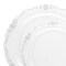 Smarty Had A Party Clear w/Silver Vintage Rim Round Plastic Dinnerware Set (120 Dinner Plates+120 Salad Plates), 240PK 860CSVP-CASE - alternate 7