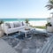 Homeroots 10' X 14' Ivory Blue and Gray Abstract Washable Non Skid Indoor Outdoor Area Rug 559432 - alternate 4