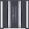 Vdomdoors Aluminum Double Doors Deux 1717 Gray Graphite Frosted Glass 2 Sidelights Entry Modern Painted 100x9 DEUX1717DEXD-GRE-W14+72+14xH96-RH-I - alternate 1