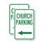 Signmission Church Parking With Left Arrow, 18'' X 24'' 2 Signs, Heavy Gauge Aluminum, 2PK A-1824-2PACK-24272 - alternate 1
