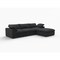 Homeroots 120" Black Linen Blend Modular Sofa With Ottoman And Storage 714583 - alternate 5