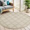 Homeroots 4' Cream And Beige Round Geometric Indoor Outdoor Area Rug 572336 - alternate 8