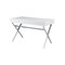 Homeroots 47" White and Silver Wood and Metal Computer Desk With Two Drawers 554209 - alternate 3