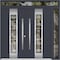 Vdomdoors Metal Double Doors Deux 5755 Gray Graphite Clear Glass Top Transom Entry Modern Painted (W72xH96+16 DEUX5755DEXD-GRE-W72xH96+16-RH-O - alternate 1
