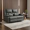 Homeroots 62in Gray Faux Leather Manual Reclining Loveseat With Storage and Toss Pillows 721193 - alternate 4