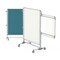 Ghent 57''H X 40''W Nexus Mobile Jr. Partition, Porcelain Magnetic Whiteboard W/ Fabric Tackboard, Teal NEX223MFP-97 - alternate 2