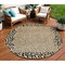 Homeroots 8' Gold Round Animal Print Washable Indoor Outdoor Area Rug 607646 - alternate 1