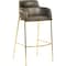 Leisuremod Axis Velvet/Polyester/Leather Bar Stool - Stainless Steel Base, Low Back & Armrests ACG29CH - alternate 1