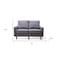 Homeroots Loft Gray 56in Round Arm Modular Loveseat 403591 - alternate 4