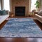 Homeroots 5' X 8' Navy Blue And Ivory Abstract Washable Indoor Outdoor Area Rug 630928 - alternate 4