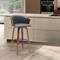 Armen Living Diana 26in Swivel Walnut Wood Counter Stool in Gray Faux Leather LCDIBAWAGRY26 - alternate 3