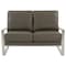 Leisuremod Jefferson Contemporary Faux Leather Loveseat with Silver Frame, Grey JAS53GR-L - alternate 6