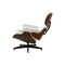 Homeroots 35" Beige and Dark Brown Genuine Leather Tufted Swivel Lounge Chair With Ottoman 526373 - alternate 9
