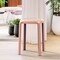 Leisuremod Tresse Stackable Plastic Round Dining Stool with Wicker Seat, Pink TSR13PK - alternate 7