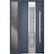 Vdomdoors Steel Door Deux 0757 Gray Graphite Sidelight Exterior Window Stainless Inserts Single Modern Painte DEUX0757EXD-GRE-W36+14 x H80-Left-hand Inswing - alternate 4