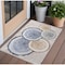 Homeroots 3' X 5' Beige Blue and Gold Faux Bois Washable Non Skid Indoor Outdoor Area Rug 564395 - alternate 1