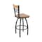 Holland Bar Stool Co Eleanor 25in Swivel Counter Stool with Pewter Finish, Medium Back and Medium Maple Seat 880 - alternate 1
