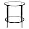 Homeroots 22" Black And Clear Glass And Steel Round End Table With Shelf 544216 - alternate 7
