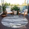 Homeroots 8' Gray And Silver Round Abstract Washable Indoor Outdoor Area Rug 612511 - alternate 6